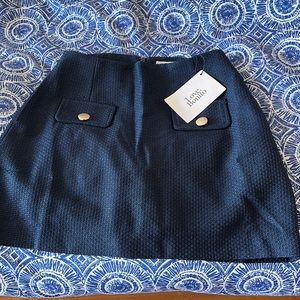 Love Bonito Ellowyn tweed a-line size 4 blue mini skirt NWT